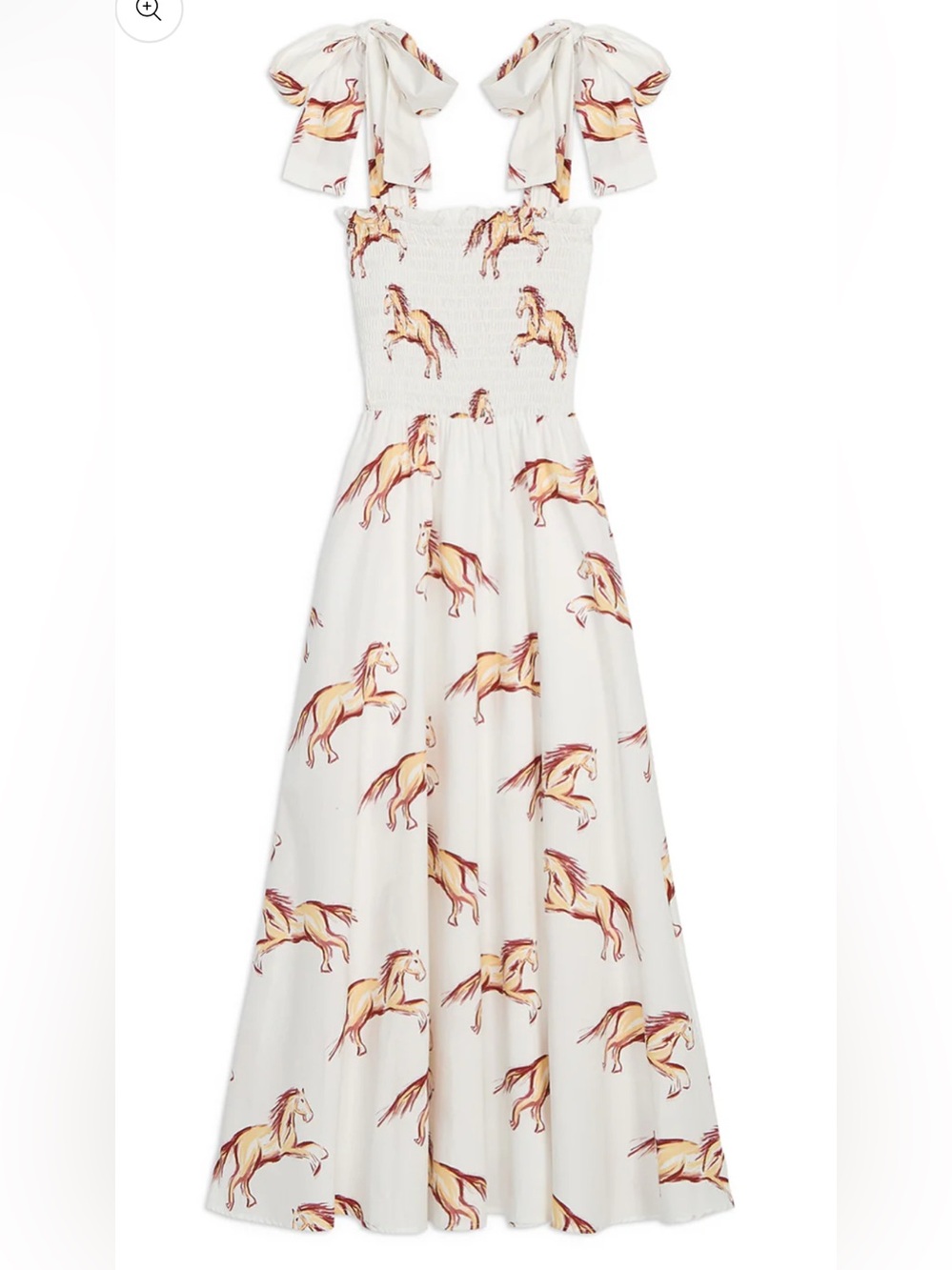 Kathleen Maeve Emma Bow Horse Print Maxi Nap Dress (Hill House Home Ellie) S